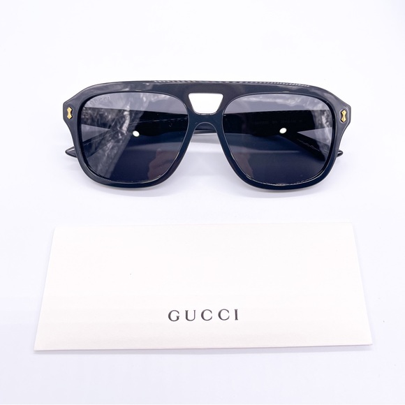 NEW GUCCI GG1263S 001 UNISEX NEW COLLECTION AVIATOR SUNGLASSES GUCCI - Picture 9 of 10